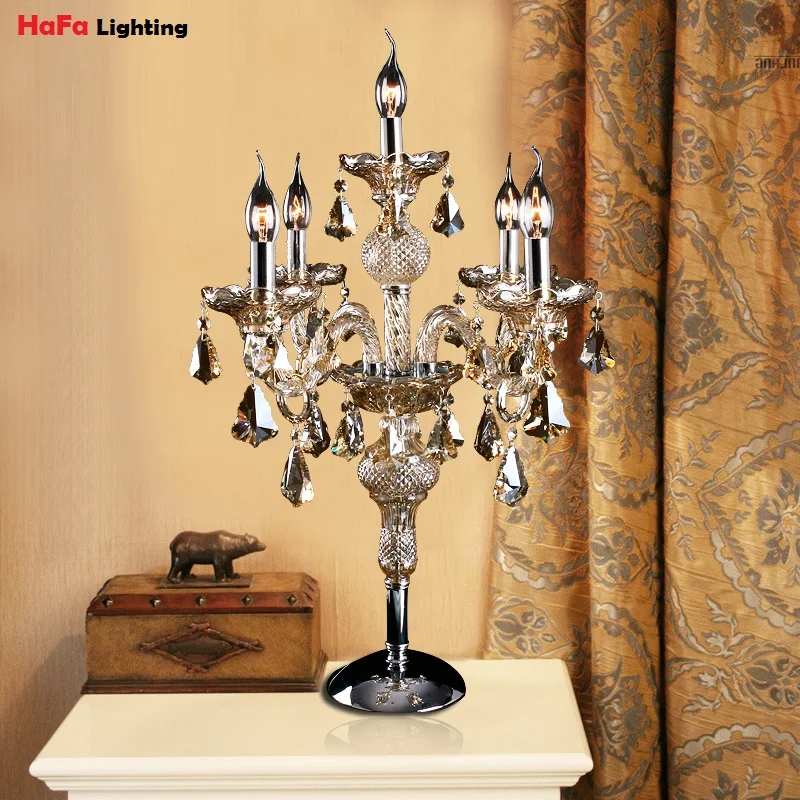 Хрустальная настольная лампа подсвечник украшение модное освещение для кровати