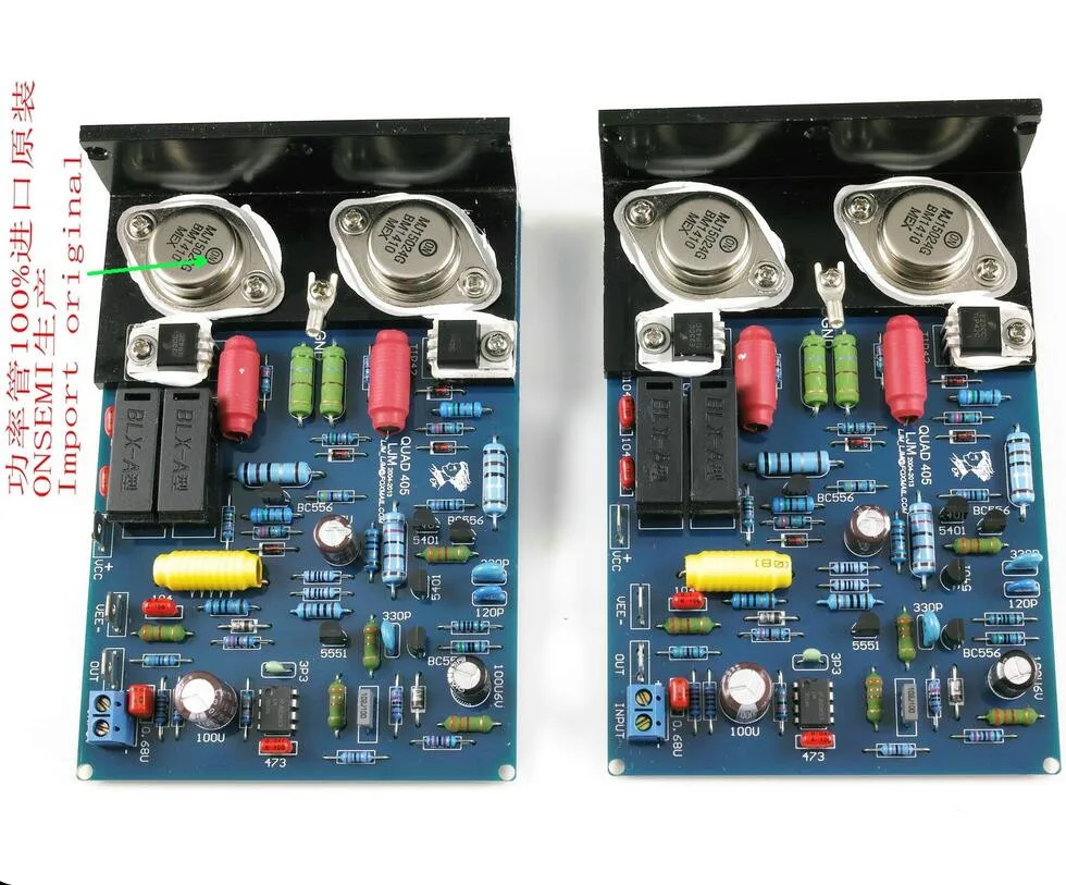 1 пара QUAD405 клон усилитель с MJ15024+ угол Алюминий(2 канала) комплект DIY собранная доска
