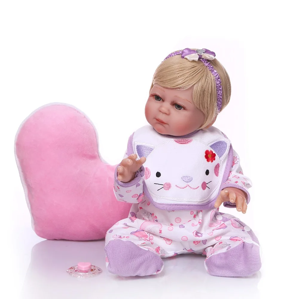 48cm whole Silicone girl Body Reborn Baby Doll Toy For sale and Cartoon animal clothes mini angel Princess Babies Bebe Bathe toy | Игрушки и