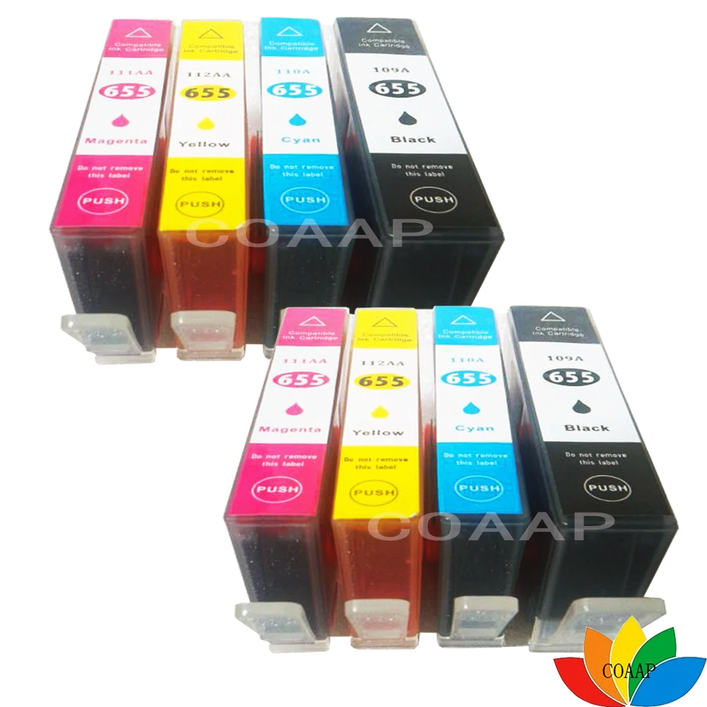 8 совместимый картридж для HP Deskjet Ink Advantage 3525 4615 4625 5525 6520 6525 hp655BK hp655C hp655M hp655Y |