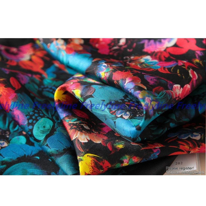 Шарф из 100% шелка с цветочным принтом шейный платок бандана маленький квадратный