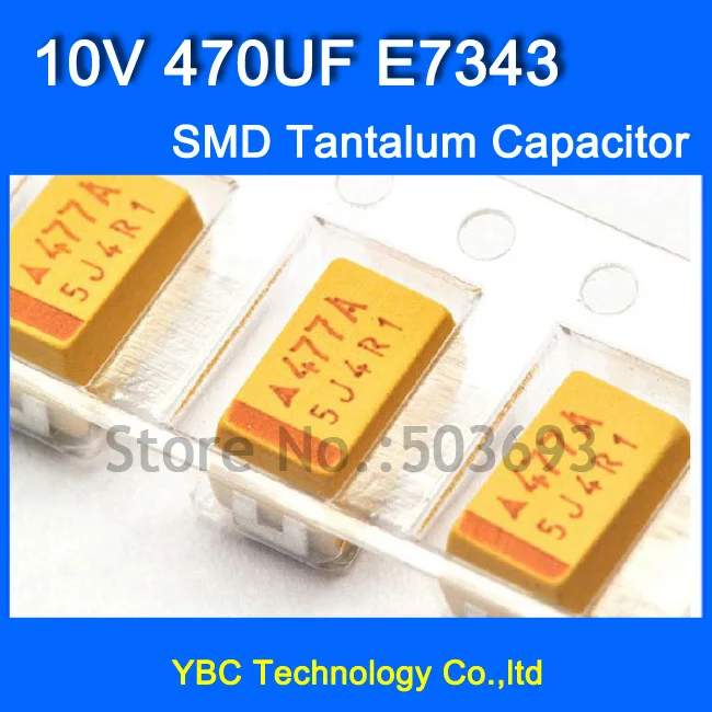 Бесплатная доставка 50 шт./лот 7343 SMD Танталовый конденсатор 10 в 470 мкФ E7343 10%