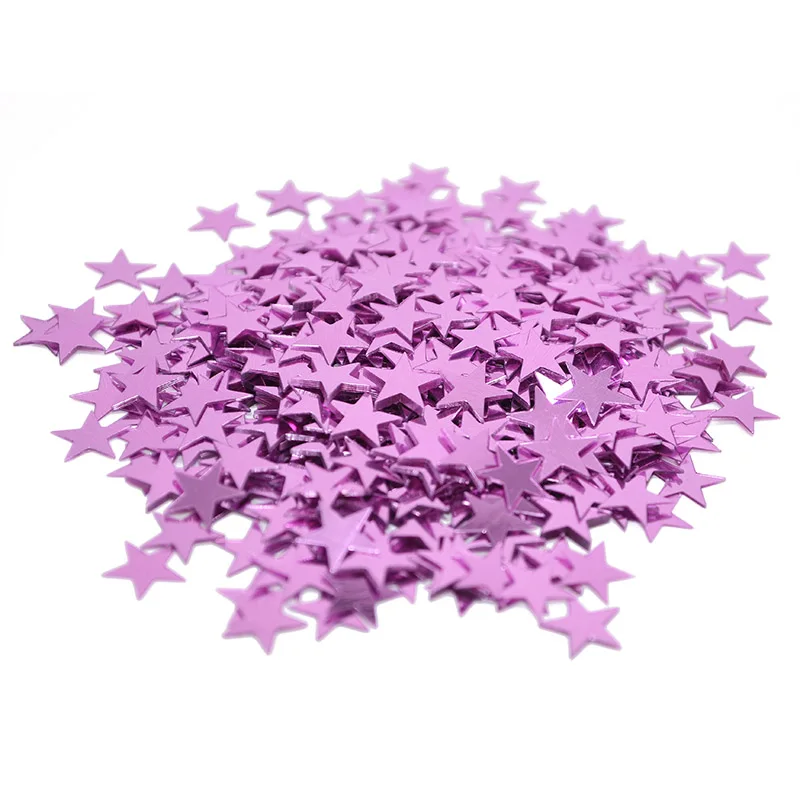 light purple 15 г/пакет 6 мм/10 мм акриловые звезды стол Конфетти Блестки для свадьбы День рождения конфетти украшения для маникюра и рукоделия поставки - Цвет: light purple