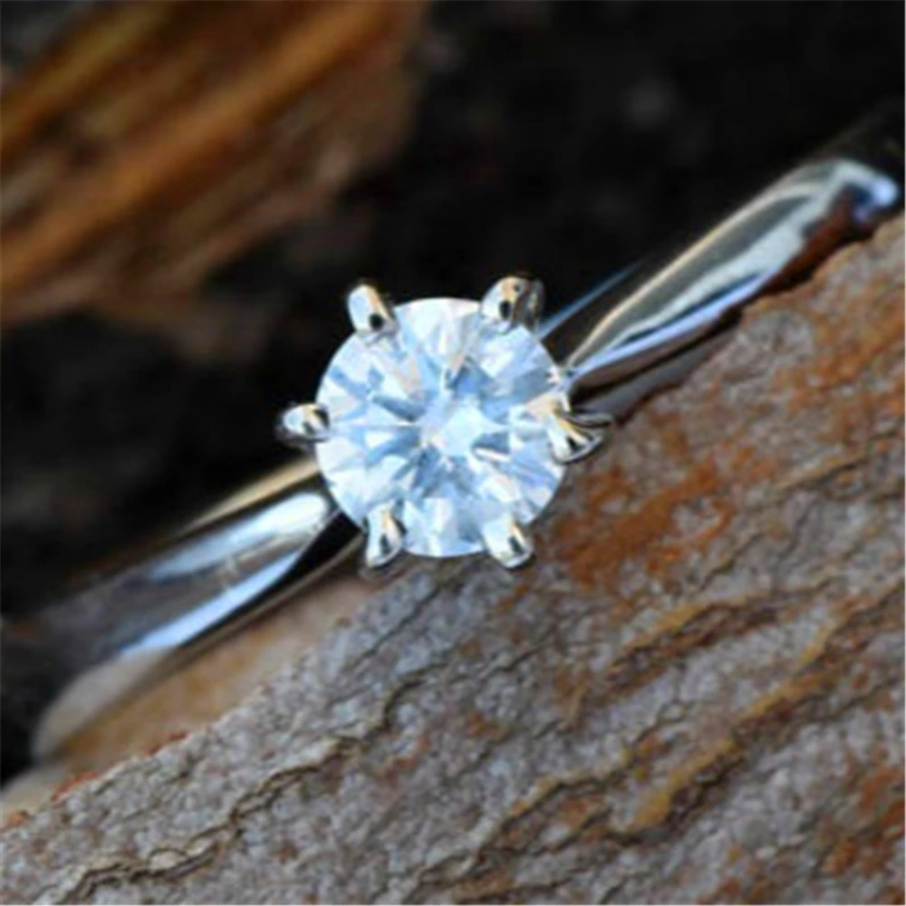 Ladies luxury classic single zircon ring exquisite workmanship gorgeous embellishment charming fashion engagement preferred | Украшения и