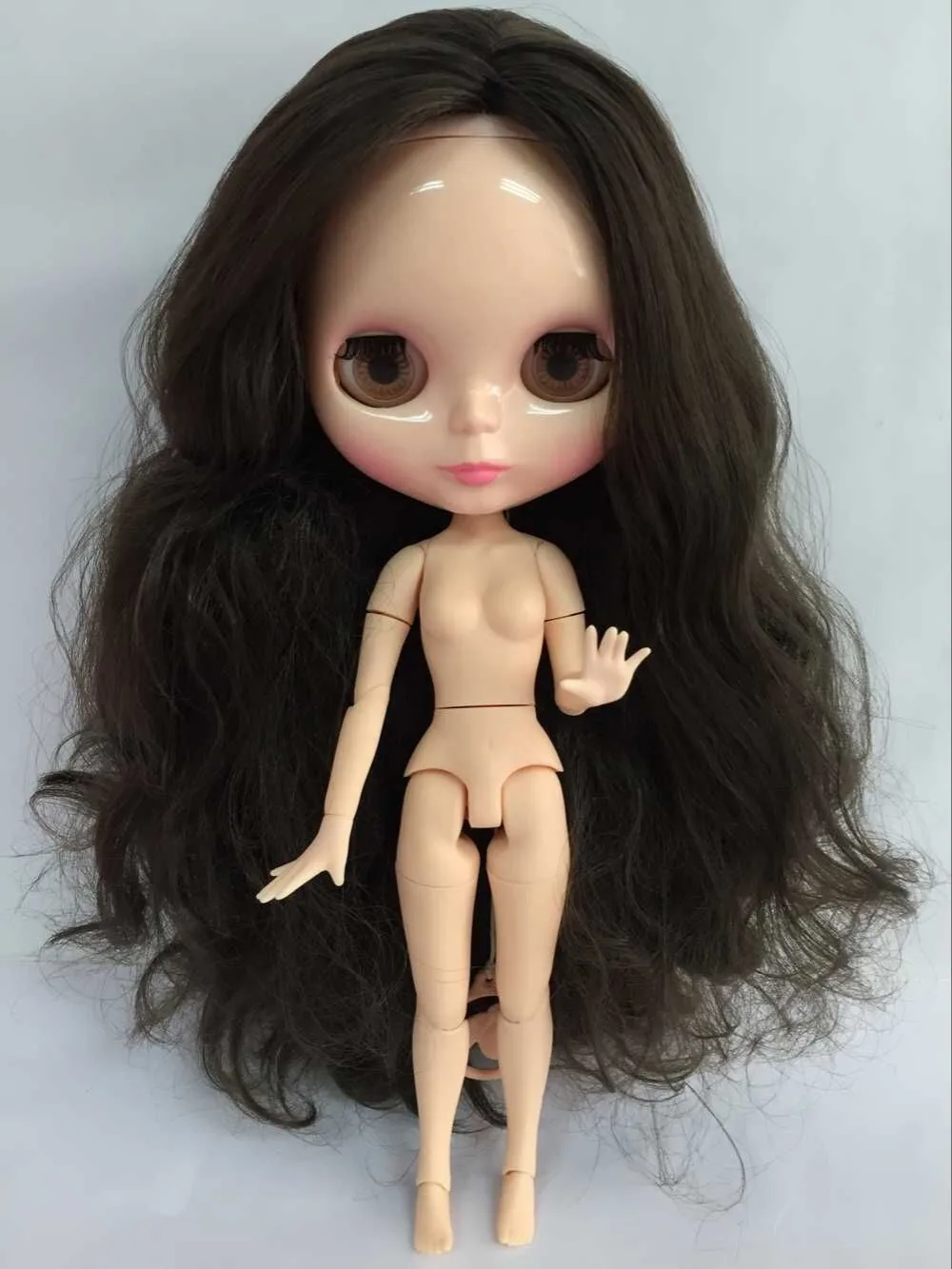 Кукла блайз шарнирная Обнаженная Заводская кукла с черными волосами подходит