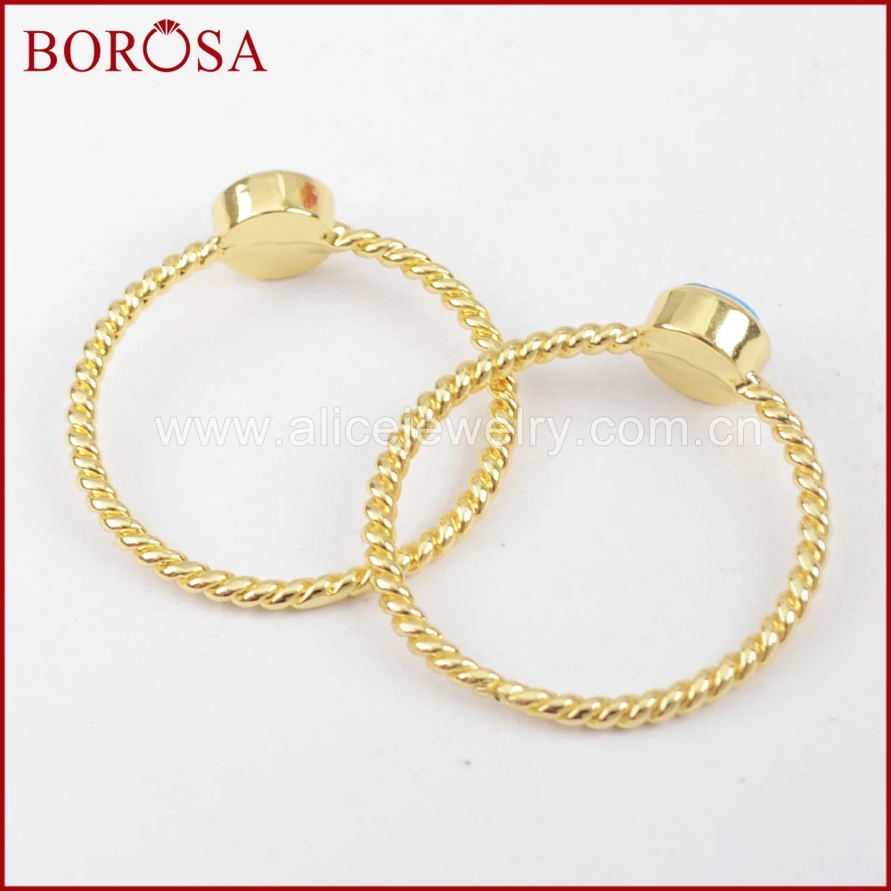 BOROSA 10 шт Горячие японские опаловые Свадебные кольца золотого цвета Модный дизайн