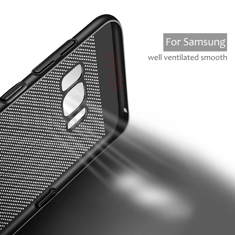Fashion Hollow Heat Dissipation Hard PC Phone Case For Samsung Galaxy S9 S8 S10 Plus S7 Edge Ultra Slim Cover A7 A5 |