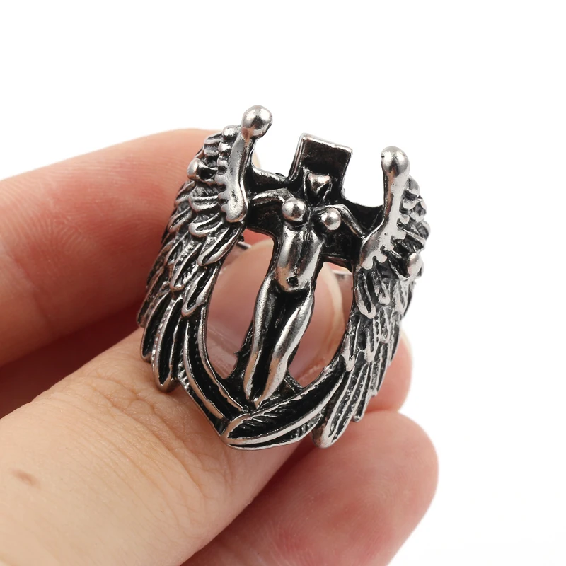 Изысканное растягивающееся кольцо Naked Angel Wings винтажные высококачественные панк