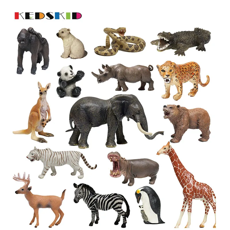 Лес дикая природа дети животное модель Пингвин zebraSet пластиковые разноцветные