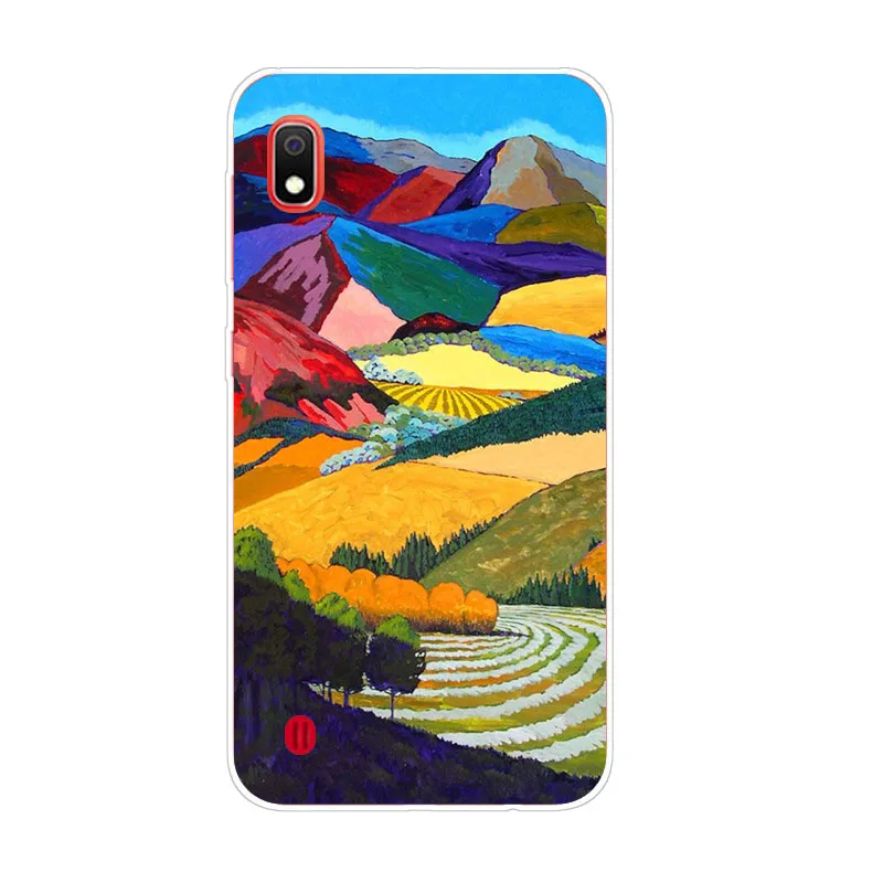 Для samsung galaxy A10 чехол Silicon map вид живописи ТПУ Мягкая задняя крышка для защитить