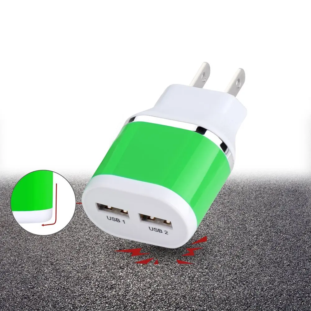 Сетевое зарядное устройство с двумя usb портами 5 в 2 1 А адаптер европейской вилкой
