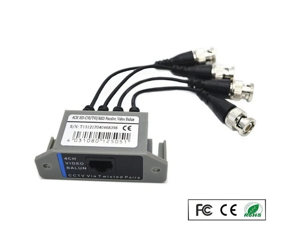 4 канальный HD видео (BNC) в UTP (RJ45) Видео балун для CCTV|video balun|video balun for cctvvideos hd |