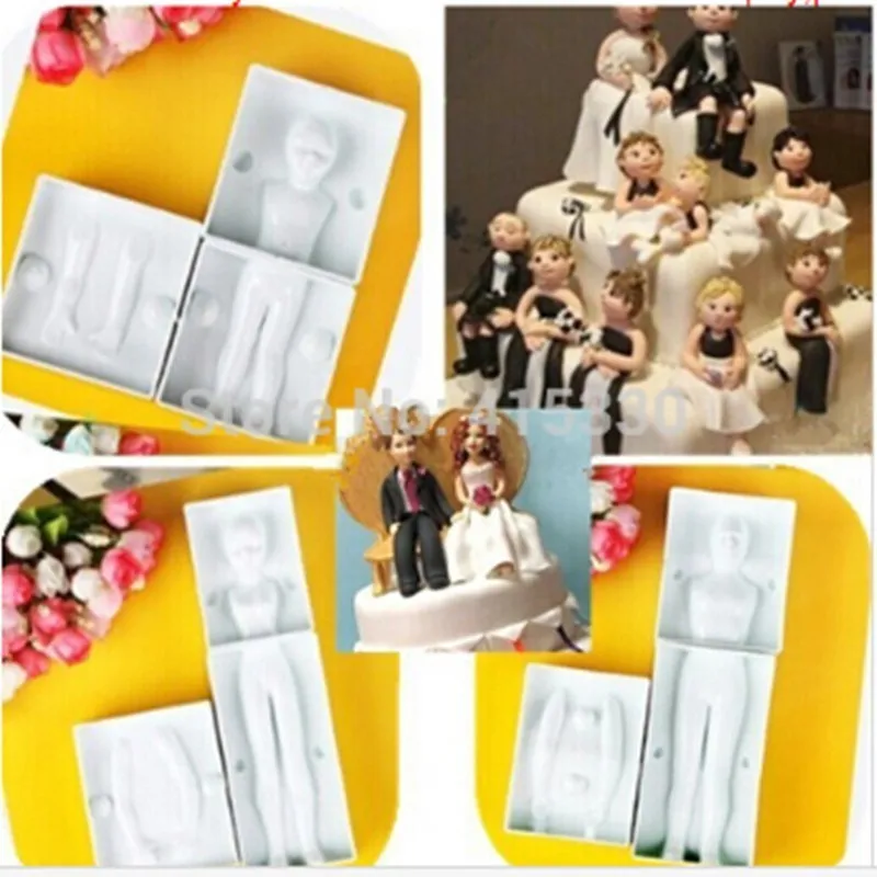 

4set/Lot Man&Woman&Boy&Girl Body Mold Fondant Cake Decorating Tools Body Mould For The Kitchen Baking Modelling Tools Cake Mold