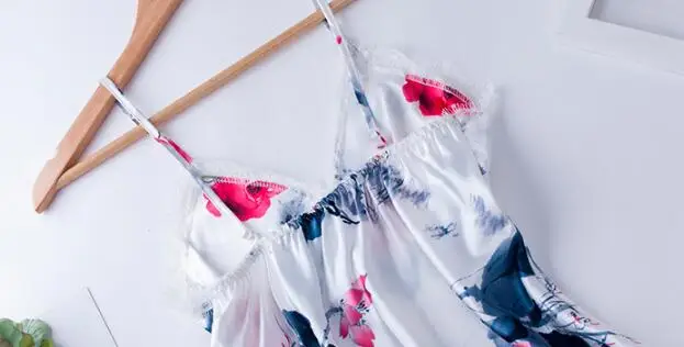 Летняя Пижама Fdfklak с принтом женская шелковая одежда для сна пикантная кружевная