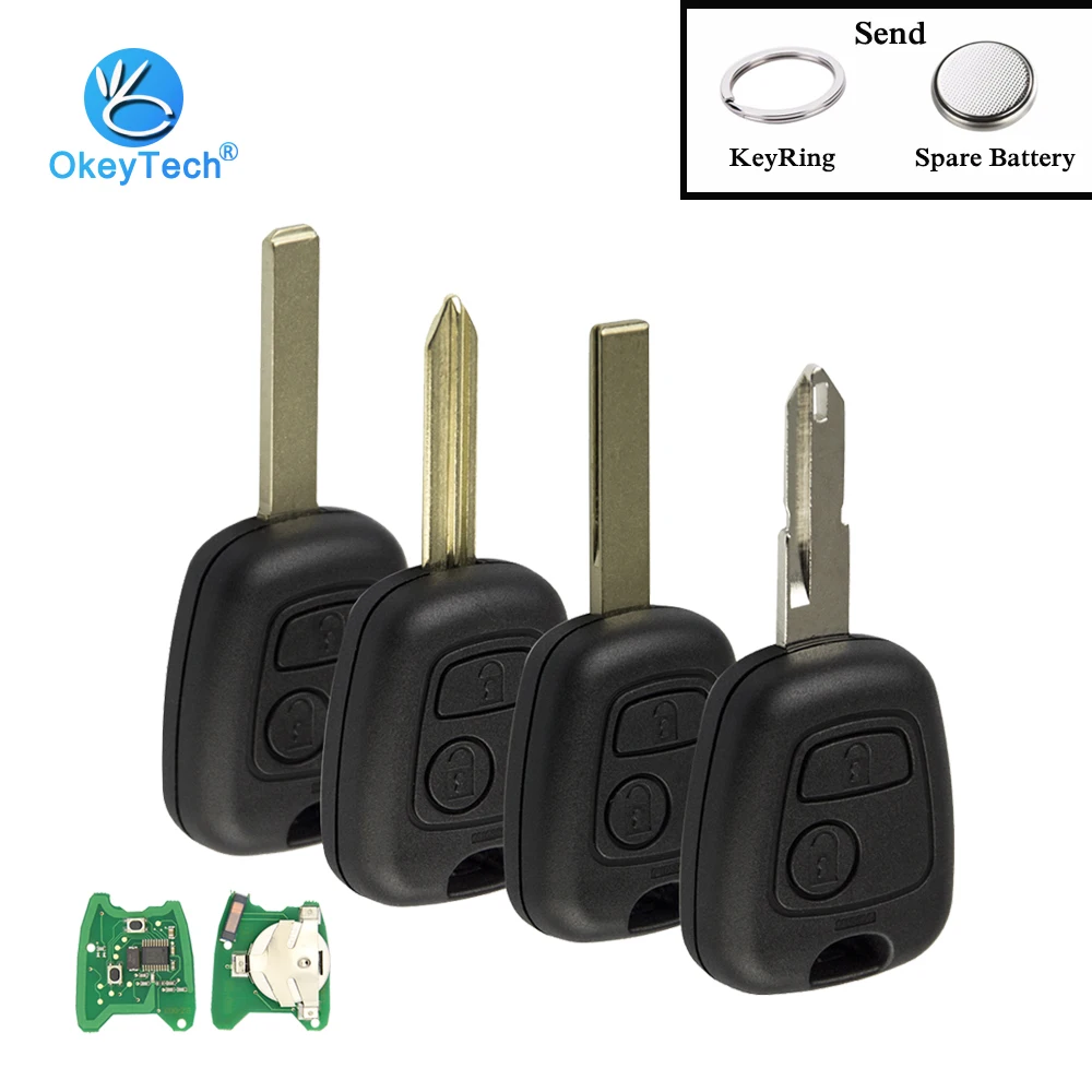 OkeyTech 433 МГц ID46 чип 2 кнопки дистанционного управления ключ для Citroen C3 C4 C5 Xsara Picasso