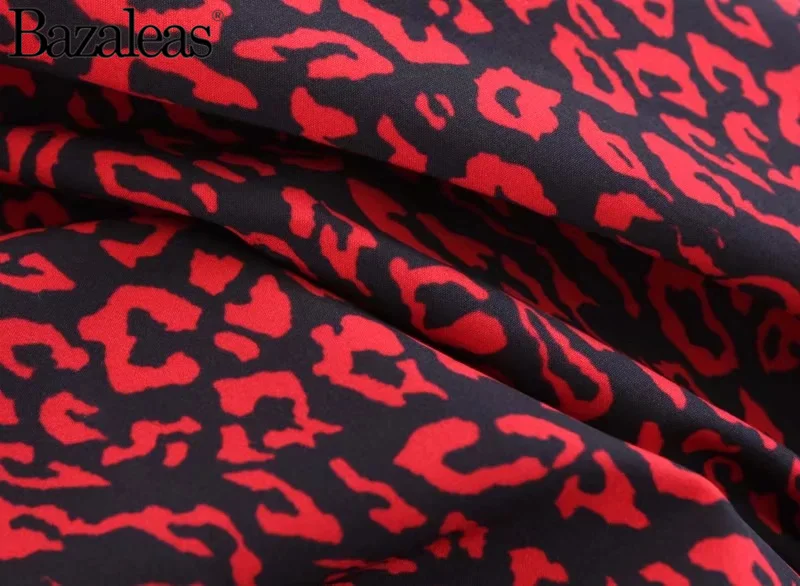 2019 spring red leopard Women mid calf Skirts size zipper open flare Aline Skirt | Женская одежда