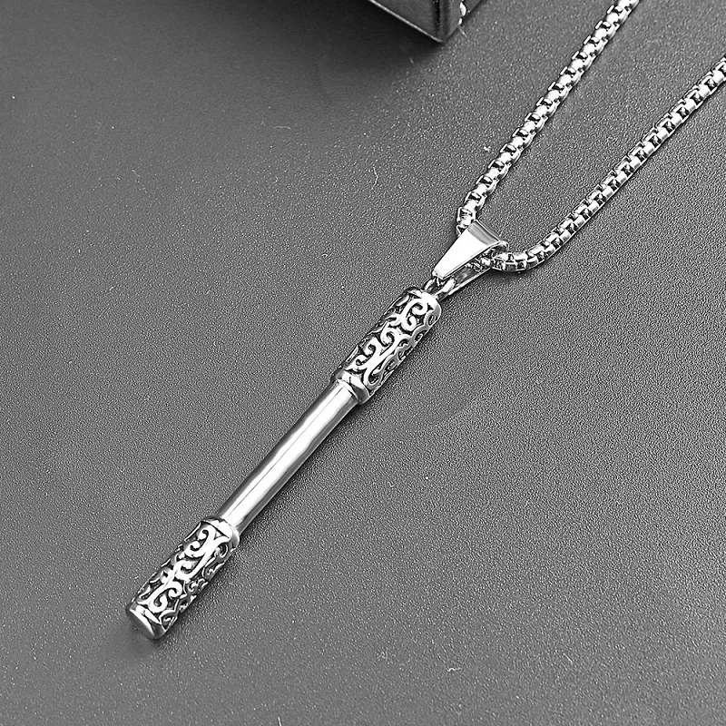 Для мужчин палку кулон Цепочки и ожерелья серебро Цвет Стиль Jewellery панк