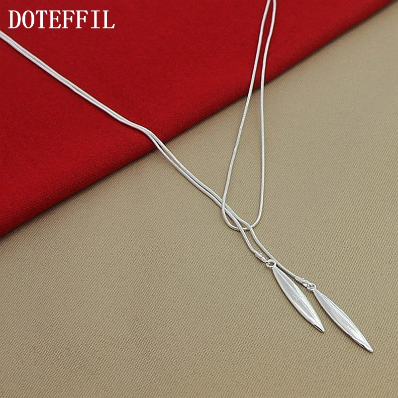 Женское Ожерелье DOTEFFIL из стерлингового серебра 925 пробы цепочка с двойными