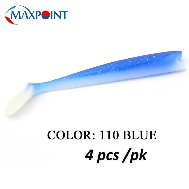 110 BLUE Maxpoint 11 см/4,3 дюймов Мягкая приманка на гибкой виниле Swimbait SAYORI Shad хвост приманки 4 шт./pk мягкие рыболовные приманки наконечник Eel Shad - Цвет: 110 BLUE
