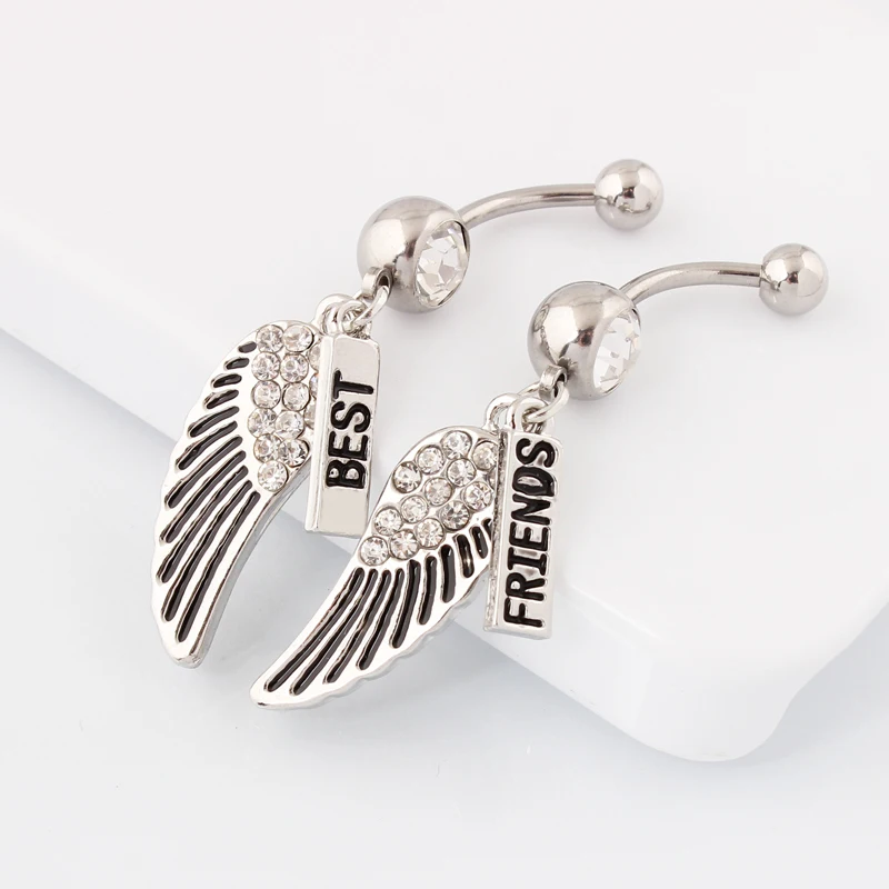 Кольца в пупок лучшие друзья крылья пупка модные пирсинг ювелирные изделия оптом