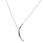 Женское ожерелье с полумесяцем, летнее разноцветное Очаровательное ожерелье из стерлингового серебра 2018 пробы, 925
