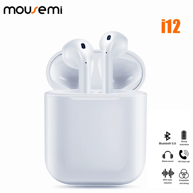 Беспроводные наушники MOUSEMI Bluetooth-наушники Hi-Fi для бега стереонаушники TWS i12