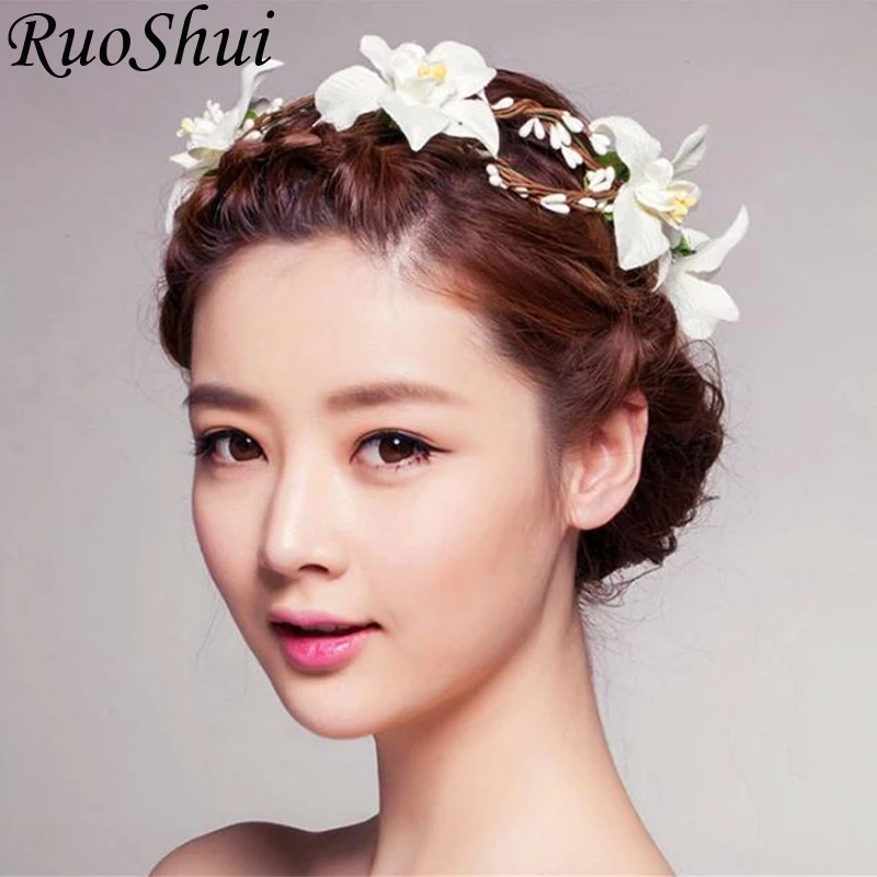 Женский ободок с большим цветком RuoShui венок в богемном стиле повязка на голову