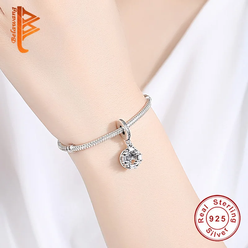 

BELAWANG 925 Sterling Silver Valentine's Day Jewelry Charm Pendant fit Bracelet You melt my heart Girlfriend Gift