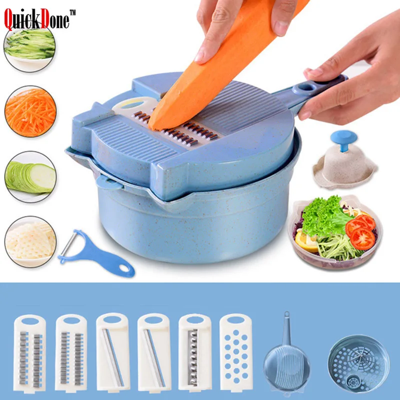 QuickDone многофункциональная мандолина овощерезка с Нержавеющая сталь лезвие
