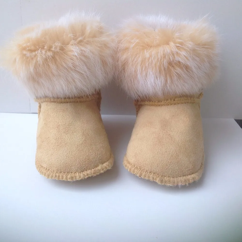 light brown Зима 11 цветов зимние сапоги для детей с мехом Брендовая детская обувь первые ходунки мягкая подошва обувь для новорожденных девочек мальчиков обувь - Цвет: light brown