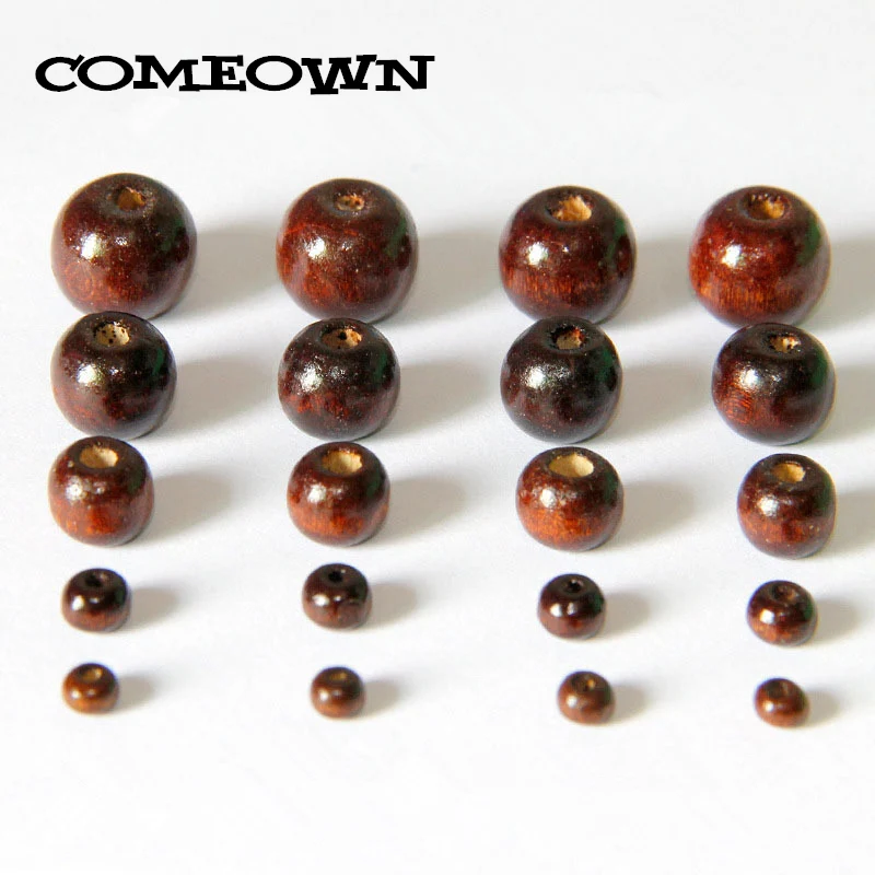 Бусины COMEOWN круглые деревянные 4/6/8/10/12 мм|Бусины| |