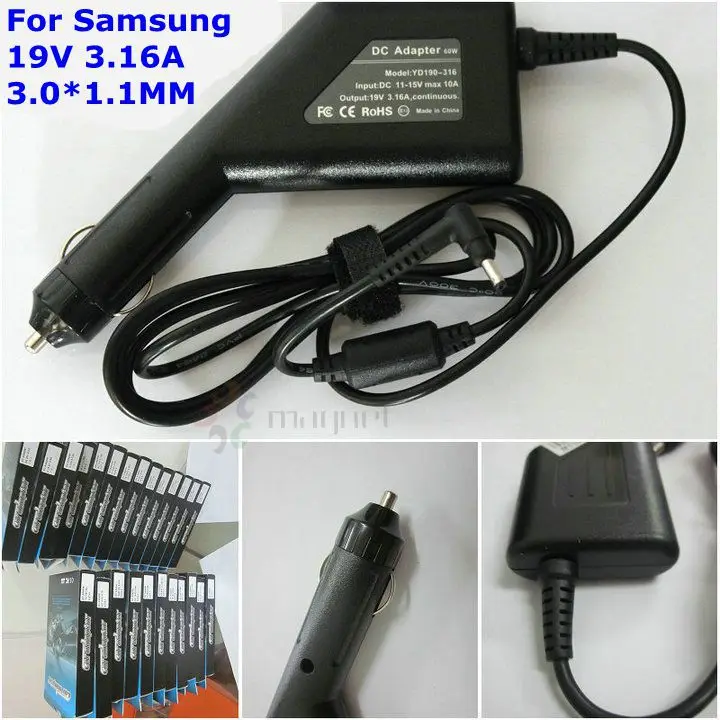 Автомобильное зарядное устройство 19V 3.16A ультрабук DC адаптер для Samsung ATIV Book 7 NP740U3E