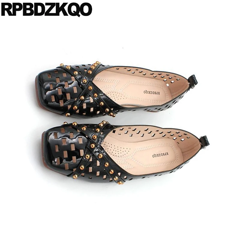 Женские свадебные балетки из лакированной кожи с квадратным носком Большие