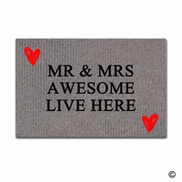 funny printed doormat entrance floor mat mr mrs awesome live here non slip doormat 23 6 by 15 7 inch machine washable non wove