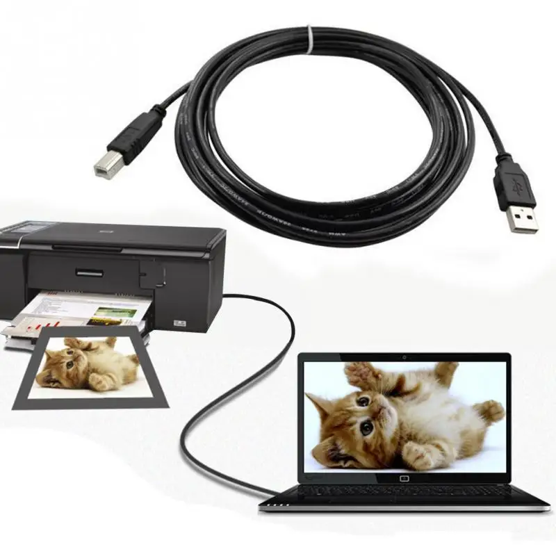 1 м профессиональный черный USB 2 0 Провод A до B квадратный рот принтеры сканер