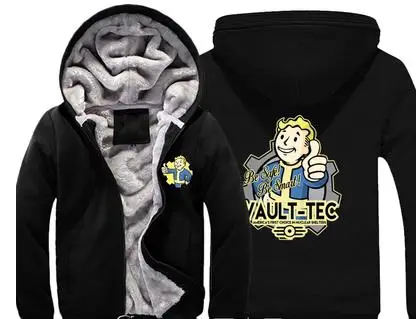 style4 Игра Fallout 4 Hoodie Pin Boy Save The World принт на молнии Кардиган Толстовка супер теплое плотное флисовое пальто для мужчин и женщин - Цвет: style4
