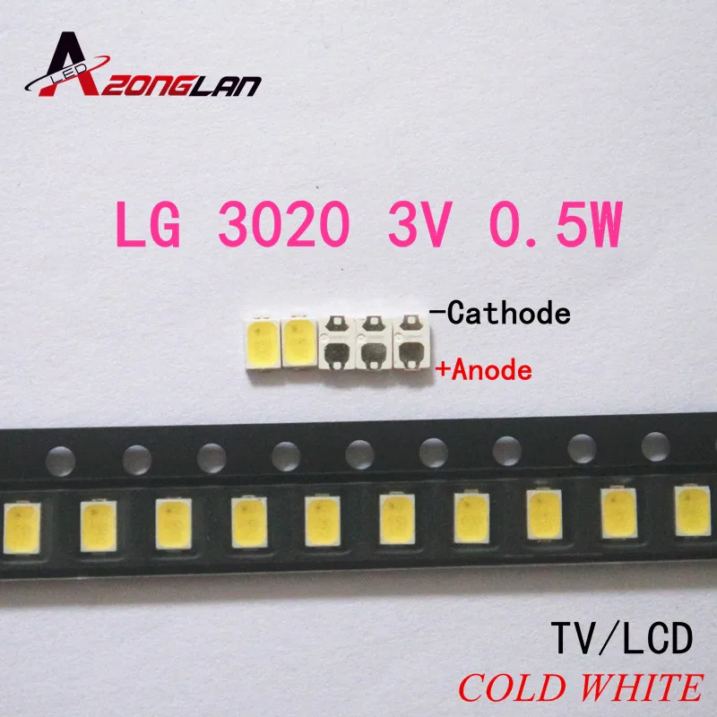 100 шт./лот для ремонта LG LCD TV Светодиодная лампа с подсветкой SMT SMD светодиоды 3V 3020