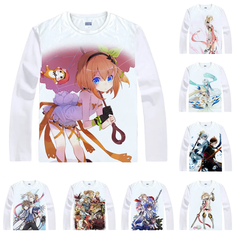 Футболки с надписью Tales of Zestiria рубашки длинным рукавом разных стилей косплей