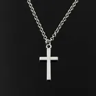Женская цепочка с подвеской в виде креста, с серебристыми вставками