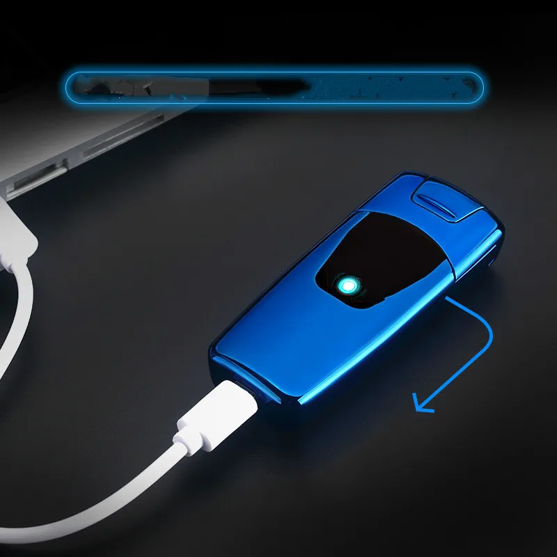 Сенсорный Железный человек USB двойная дуга ветрозащитная Зажигалка Электронный