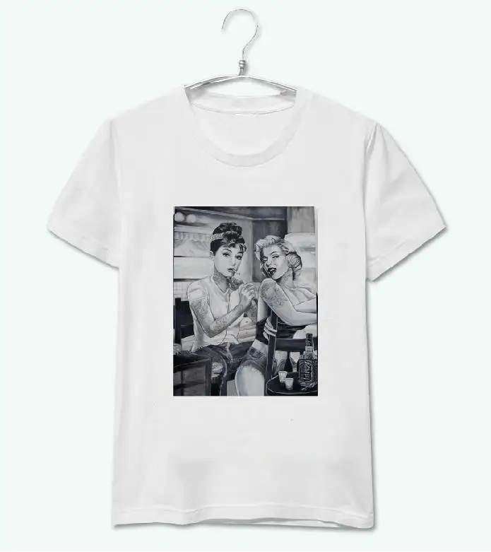 Женская футболка с принтом в виде татуировки Повседневная хлопковая Футболка со