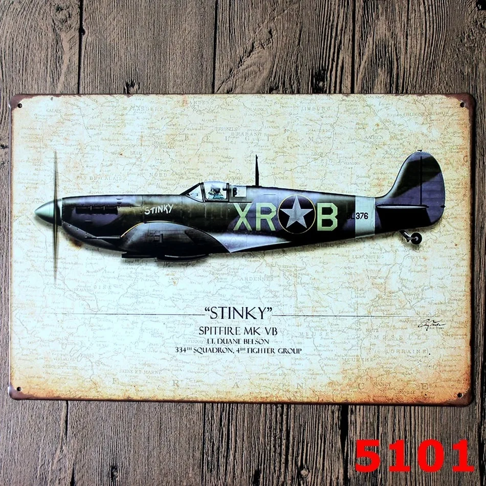 

Stinky Air Plane Second World War Metal Signs Gift PUB Wall art Painting Poster Bar Decor Mix order 20*30 CM