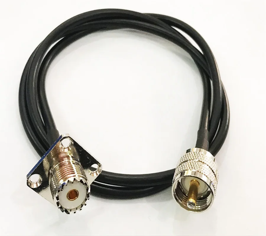 UHF PL259 штекер к гнездо SO239 фланец 4 отверстия Панельное крепление RG58 50 3