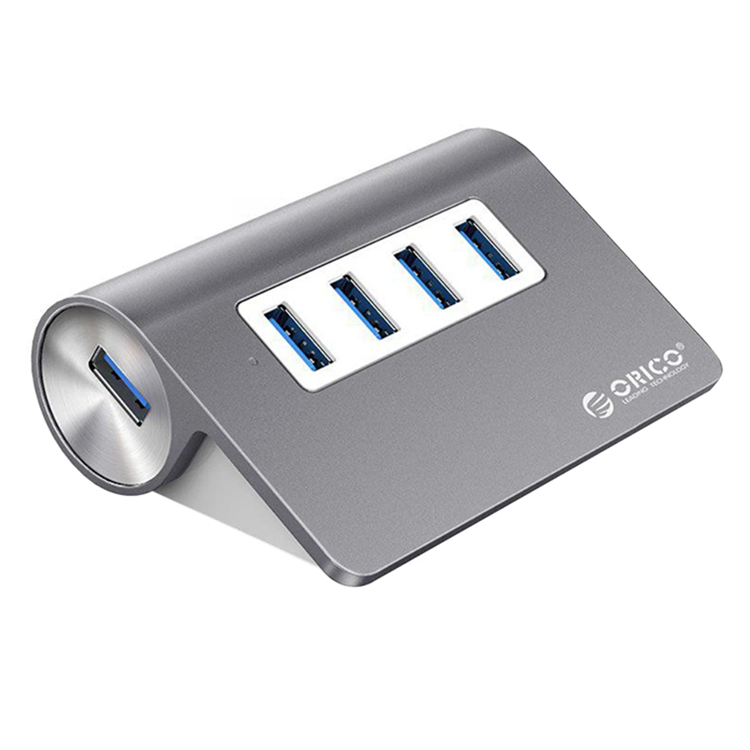 Gray Orico алюминиевый сплав 4 порта Usb 3,0 концентратор Высокоскоростной мини-разветвитель портативный концентратор для ноутбука ПК компьютер - Цвет: Gray