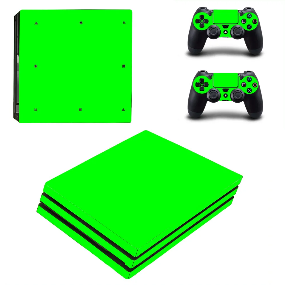 Чистый цвет, белый, черный, красный, синий, PS4 Pro, наклейка на кожу для консоли playstation 4 и 2 контроллера PS4 Pro, Виниловая наклейка на кожу