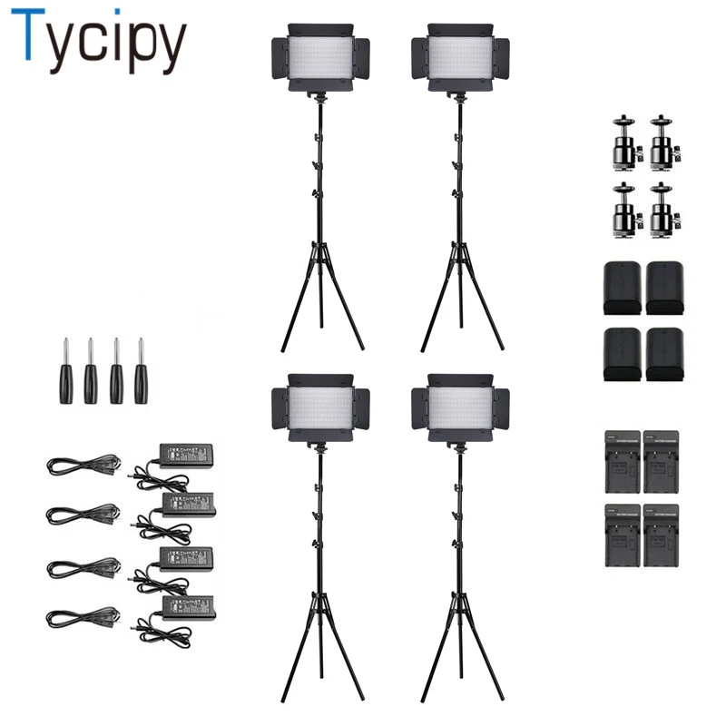 Tycipy 4 шт. камера светодиодный свет для студийной видеосъемки двухцветная