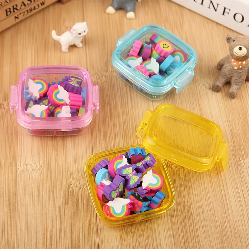 Случайные резиновой 20 шт./лот школьные принадлежности квадрат милый творческий