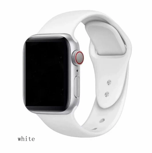 Элегантная форма Силиконовые петли для наручных часов Apple Watch серии 1/2/3, 42 мм, 38 мм, ремешок для наручных часов iWatch, 4 40 мм 44 резиновые Sportseries 5