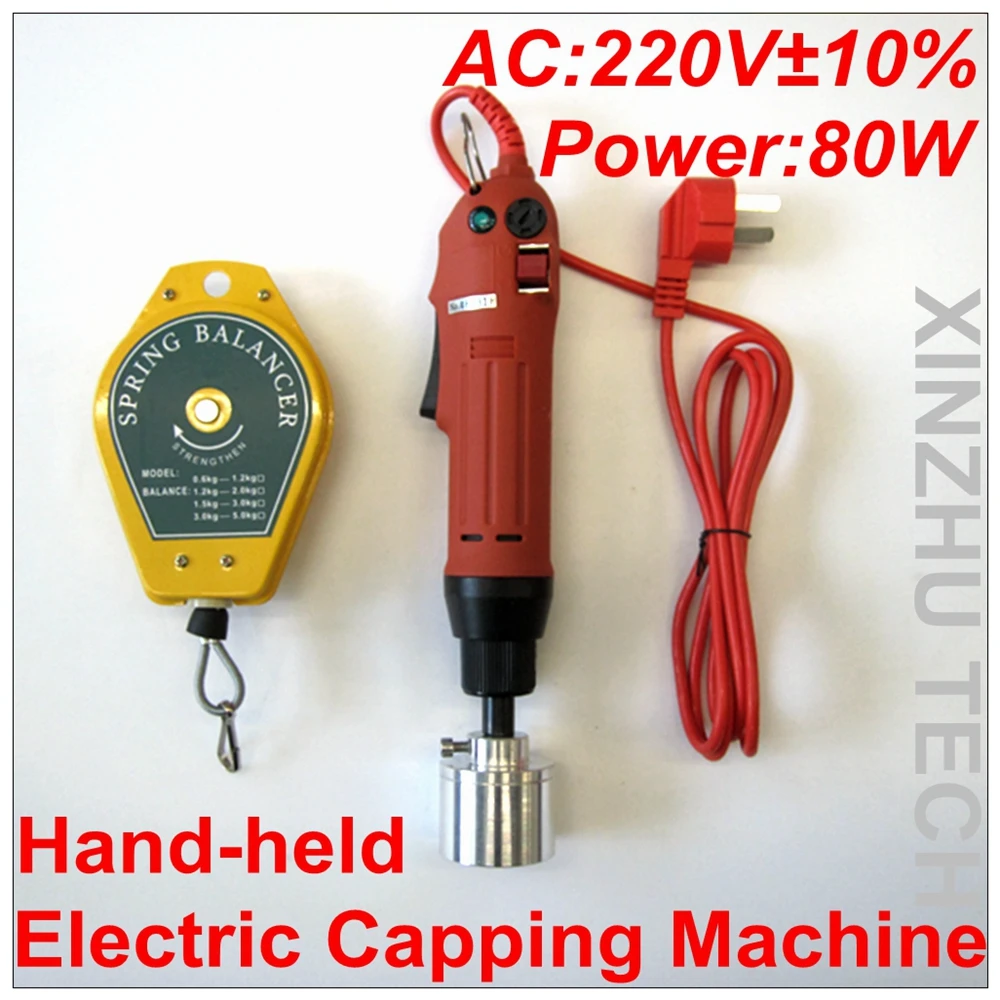 

Handheld Electric Capping Machine Precision Screwdriver Capper AC210-230V With 6 Rubber Insert 10-50mm Cap Bottle Capper Tools