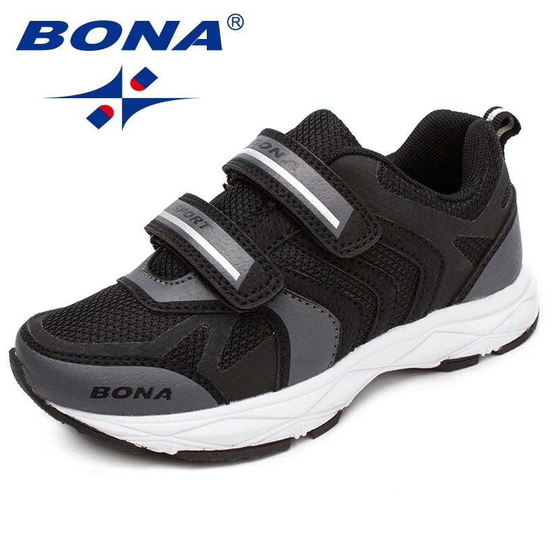 BONA New Fashion Style Children Casual Shoes Hook &amp Loop Boys Loafers Mesh Girls Flats Comfortable Outdoor Sneakers | Детская одежда